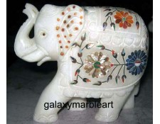 Marble inlay handicraft gift elephant ht 5" e-505